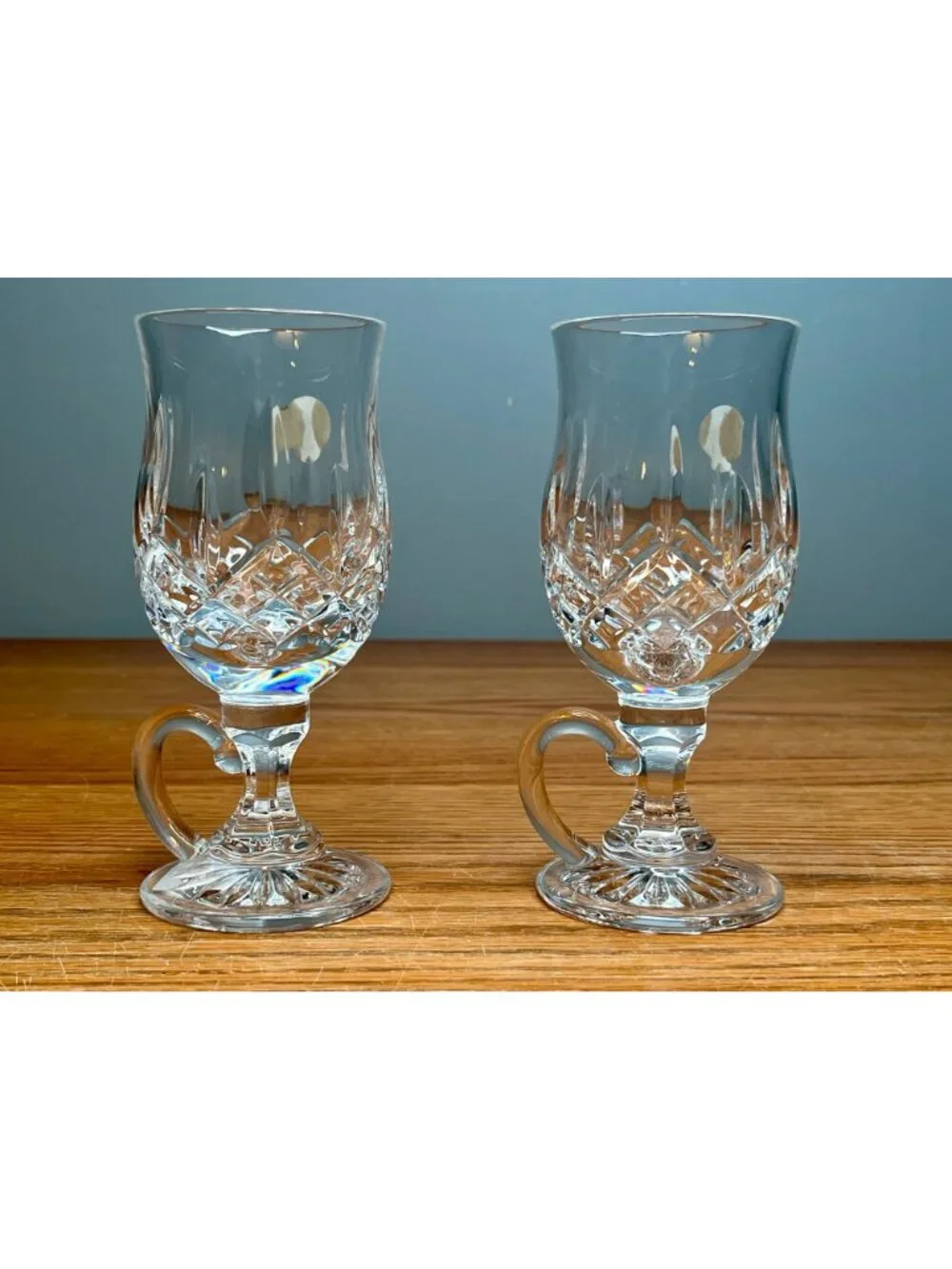 Set of 2 New With Tags Waterford Crystal Lismore Irish Coffee Footed Mug Glasses